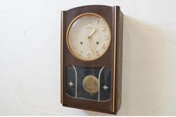 和製アンティーク　SEIKO(セイコー)　30DAY　インデックス(数字)と針の金色がお洒落な掛け時計(柱時計、古時計、振り子時計)(R-072277)