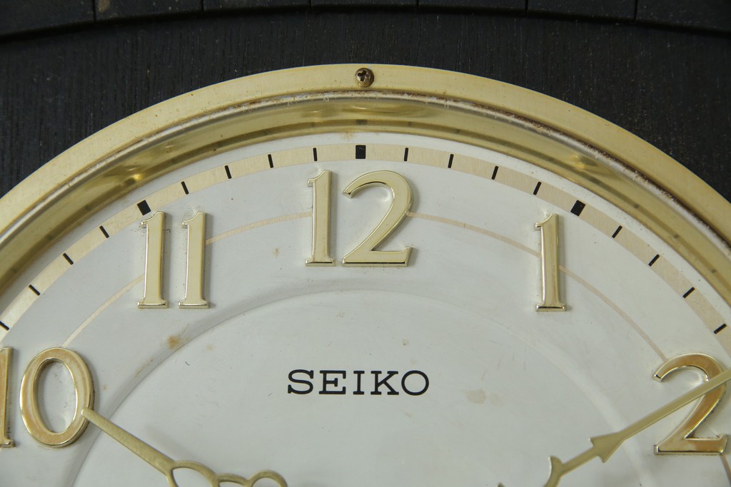 和製ヴィンテージ　SEIKO(セイコー)　30DAY　インデックス(数字)と針の金色がお洒落な掛け時計　(R-072277)