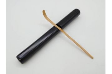 利休　泪写　花押　上品な和の雰囲気溢れる茶杓(竹、筒付き、茶道具、共箱付き、外箱付き)(R-072280)