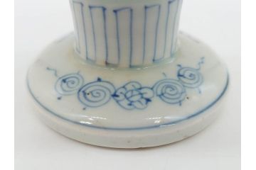 伊万里　染付　花唐草　繊細に描かれた線描が見事な盃洗(杯洗、コンポート、フルーツボウル、果物入れ、高台鉢、和食器)(R-072281)