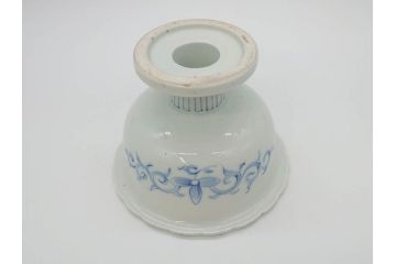 伊万里　染付　花唐草　繊細に描かれた線描が見事な盃洗(杯洗、コンポート、フルーツボウル、果物入れ、高台鉢、和食器)(R-072281)