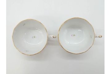 ヘレンド　ハンガリー　HEREND HVNGARY　アポニー・フラワー　華やかな花たちが食卓に彩を与えるティーカップ&ソーサー2客セット(HUNGARY、洋食器、C&S)(R-072282)