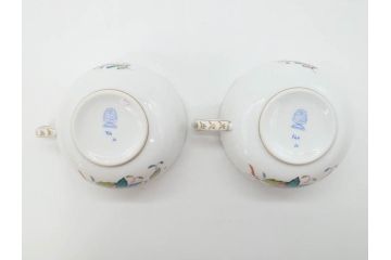 ヘレンド　ハンガリー　HEREND HVNGARY　アポニー・フラワー　華やかな花たちが食卓に彩を与えるティーカップ&ソーサー2客セット(HUNGARY、洋食器、C&S)(R-072282)