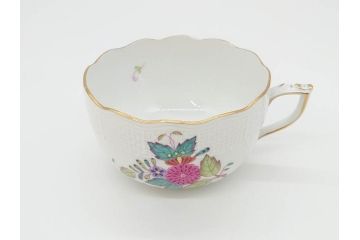 ヘレンド　ハンガリー　HEREND HVNGARY　アポニー・フラワー　華やかな花たちが食卓に彩を与えるティーカップ&ソーサー2客セット(HUNGARY、洋食器、C&S)(R-072282)