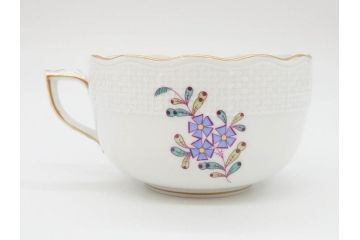 ヘレンド　ハンガリー　HEREND HVNGARY　アポニー・フラワー　華やかな花たちが食卓に彩を与えるティーカップ&ソーサー2客セット(HUNGARY、洋食器、C&S)(R-072282)