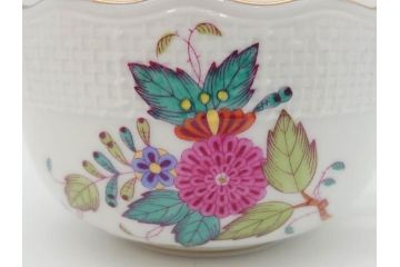 ヘレンド　ハンガリー　HEREND HVNGARY　アポニー・フラワー　華やかな花たちが食卓に彩を与えるティーカップ&ソーサー2客セット(HUNGARY、洋食器、C&S)(R-072282)
