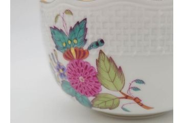 ヘレンド　ハンガリー　HEREND HVNGARY　アポニー・フラワー　華やかな花たちが食卓に彩を与えるティーカップ&ソーサー2客セット(HUNGARY、洋食器、C&S)(R-072282)