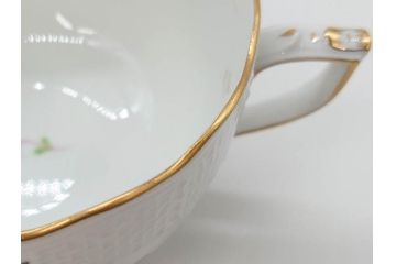 ヘレンド　ハンガリー　HEREND HVNGARY　アポニー・フラワー　華やかな花たちが食卓に彩を与えるティーカップ&ソーサー2客セット(HUNGARY、洋食器、C&S)(R-072282)