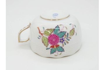 ヘレンド　ハンガリー　HEREND HVNGARY　アポニー・フラワー　華やかな花たちが食卓に彩を与えるティーカップ&ソーサー2客セット(HUNGARY、洋食器、C&S)(R-072282)
