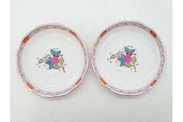 ヘレンド　ハンガリー　HEREND HVNGARY　アポニー・フラワー　華やかな花たちが食卓に彩を与えるティーカップ&ソーサー2客セット(HUNGARY、洋食器、C&S)(R-072282)
