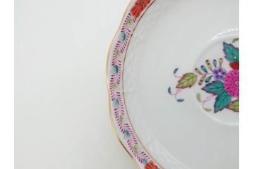 ヘレンド　ハンガリー　HEREND HVNGARY　アポニー・フラワー　華やかな花たちが食卓に彩を与えるティーカップ&ソーサー2客セット(HUNGARY、洋食器、C&S)(R-072282)