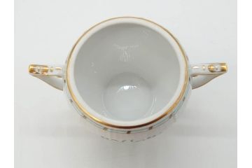 ヘレンド　ハンガリー　HEREND HVNGARY　インドの華　清楚な色合いとデザインが素敵なシュガーポット(HUNGARY、グリーン、洋食器、ボンボン入れ、小物入れ)(R-072283)