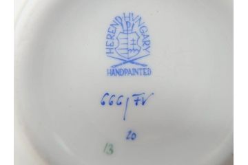ヘレンド　ハンガリー　HEREND HVNGARY　インドの華　清楚な色合いとデザインが素敵なシュガーポット(HUNGARY、グリーン、洋食器、ボンボン入れ、小物入れ)(R-072283)