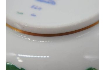 ヘレンド　ハンガリー　HEREND HVNGARY　インドの華　一つ一つ丁寧に作られた美しい意匠が目を惹くティーカップ&ソーサー3客セット(HUNGARY、洋食器、C&S、グリーン)(R-072284)