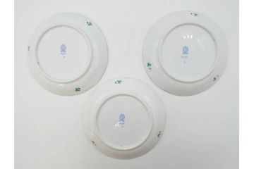 ヘレンド　ハンガリー　HEREND HVNGARY　インドの華　一つ一つ丁寧に作られた美しい意匠が目を惹くティーカップ&ソーサー3客セット(HUNGARY、洋食器、C&S、グリーン)(R-072284)