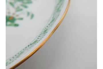 ヘレンド　ハンガリー　HEREND HVNGARY　インドの華　一つ一つ丁寧に作られた美しい意匠が目を惹くティーカップ&ソーサー3客セット(HUNGARY、洋食器、C&S、グリーン)(R-072284)