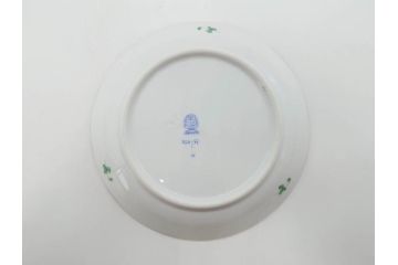 ヘレンド　ハンガリー　HEREND HVNGARY　インドの華　一つ一つ丁寧に作られた美しい意匠が目を惹くティーカップ&ソーサー3客セット(HUNGARY、洋食器、C&S、グリーン)(R-072284)