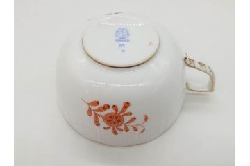 ヘレンド　ハンガリー　HEREND HVNGARY　アポニー・オレンジ　明るいビタミンカラーが華やかな空間を演出するティーカップ&ソーサー2客セット(HUNGARY、洋食器、C&S)(R-072285)