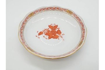 ヘレンド　ハンガリー　HEREND HVNGARY　アポニー・オレンジ　明るいビタミンカラーが華やかな空間を演出するティーカップ&ソーサー2客セット(HUNGARY、洋食器、C&S)(R-072285)