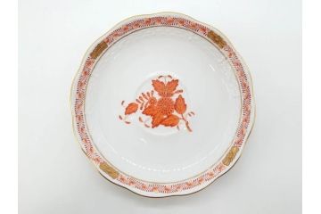 ヘレンド　ハンガリー　HEREND HVNGARY　アポニー・オレンジ　明るいビタミンカラーが華やかな空間を演出するティーカップ&ソーサー2客セット(HUNGARY、洋食器、C&S)(R-072285)