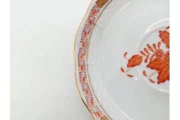 ヘレンド　ハンガリー　HEREND HVNGARY　アポニー・オレンジ　明るいビタミンカラーが華やかな空間を演出するティーカップ&ソーサー2客セット(HUNGARY、洋食器、C&S)(R-072285)