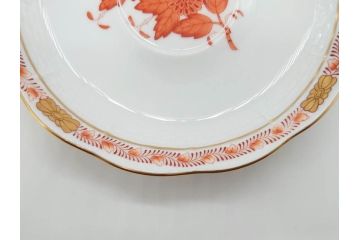 ヘレンド　ハンガリー　HEREND HVNGARY　アポニー・オレンジ　明るいビタミンカラーが華やかな空間を演出するティーカップ&ソーサー2客セット(HUNGARY、洋食器、C&S)(R-072285)