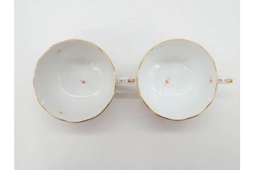 ヘレンド　ハンガリー　HEREND HVNGARY　アポニー・オレンジ　明るいビタミンカラーが華やかな空間を演出するティーカップ&ソーサー2客セット(HUNGARY、洋食器、C&S)(R-072286)