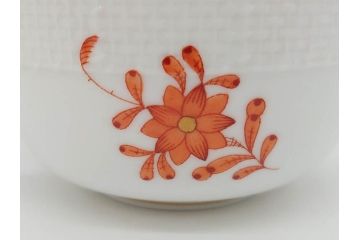 ヘレンド　ハンガリー　HEREND HVNGARY　アポニー・オレンジ　明るいビタミンカラーが華やかな空間を演出するティーカップ&ソーサー2客セット(HUNGARY、洋食器、C&S)(R-072286)