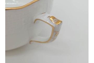ヘレンド　ハンガリー　HEREND HVNGARY　アポニー・オレンジ　明るいビタミンカラーが華やかな空間を演出するティーカップ&ソーサー2客セット(HUNGARY、洋食器、C&S)(R-072286)