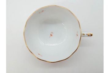ヘレンド　ハンガリー　HEREND HVNGARY　アポニー・オレンジ　明るいビタミンカラーが華やかな空間を演出するティーカップ&ソーサー2客セット(HUNGARY、洋食器、C&S)(R-072286)