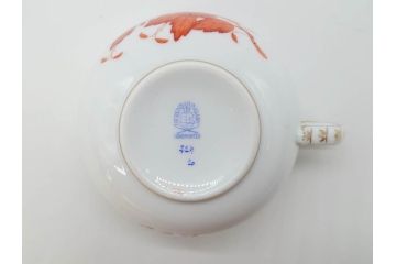 ヘレンド　ハンガリー　HEREND HVNGARY　アポニー・オレンジ　明るいビタミンカラーが華やかな空間を演出するティーカップ&ソーサー2客セット(HUNGARY、洋食器、C&S)(R-072286)