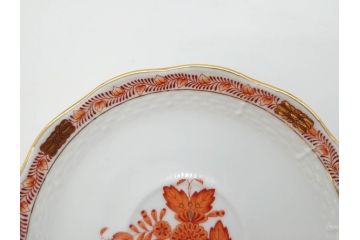ヘレンド　ハンガリー　HEREND HVNGARY　アポニー・オレンジ　明るいビタミンカラーが華やかな空間を演出するティーカップ&ソーサー2客セット(HUNGARY、洋食器、C&S)(R-072286)