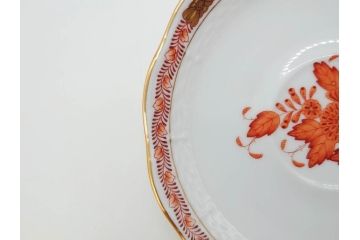 ヘレンド　ハンガリー　HEREND HVNGARY　アポニー・オレンジ　明るいビタミンカラーが華やかな空間を演出するティーカップ&ソーサー2客セット(HUNGARY、洋食器、C&S)(R-072286)