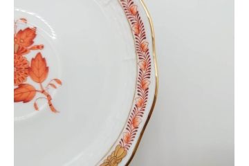 ヘレンド　ハンガリー　HEREND HVNGARY　アポニー・オレンジ　明るいビタミンカラーが華やかな空間を演出するティーカップ&ソーサー2客セット(HUNGARY、洋食器、C&S)(R-072286)