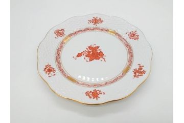 ヘレンド　ハンガリー　HEREND HVNGARY　アポニー・オレンジ　洗練されたデザインが食卓に華やぎをもたらすプレート6枚セット(HUNGARY、洋食器、皿)(R-072287)
