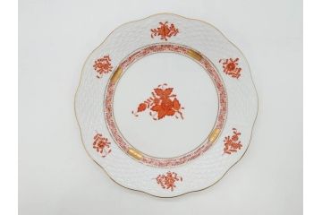 ヘレンド　ハンガリー　HEREND HVNGARY　アポニー・オレンジ　洗練されたデザインが食卓に華やぎをもたらすプレート6枚セット(HUNGARY、洋食器、皿)(R-072287)