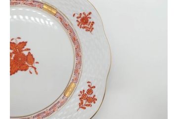 ヘレンド　ハンガリー　HEREND HVNGARY　アポニー・オレンジ　洗練されたデザインが食卓に華やぎをもたらすプレート6枚セット(HUNGARY、洋食器、皿)(R-072287)
