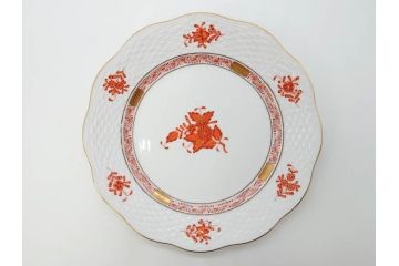 ヘレンド　ハンガリー　HEREND HVNGARY　アポニー・オレンジ　洗練されたデザインが食卓に華やぎをもたらすプレート6枚セット(HUNGARY、洋食器、皿)(R-072287)