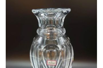 フランス　Baccarat　バカラ　エウリュディケ　約36cm　なめらかなフォルムが上品さを高める花瓶(フラワーベース、花入、花器、フルレッドクリスタルガラス、箱付き、Eurydice)(R-072298)