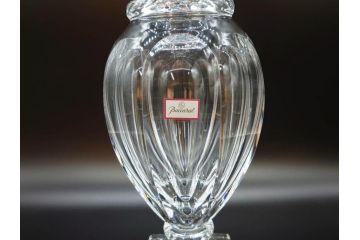 フランス　Baccarat　バカラ　エウリュディケ　約36cm　なめらかなフォルムが上品さを高める花瓶(フラワーベース、花入、花器、フルレッドクリスタルガラス、箱付き、Eurydice)(R-072298)