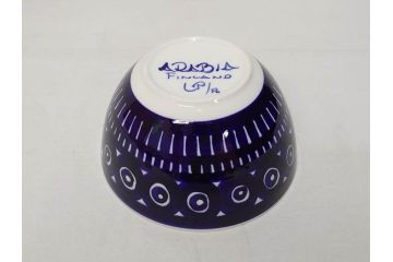 ARABIA FINLAND　Valencia (バレンシア)　Ulla Procope(ウラ・プロコッペ)　約17.5cm　落ち着きのあるコバルトブルーが魅力的なボウル(アラビア、フィンランド、北欧食器、洋食器、丼)(R-072301)