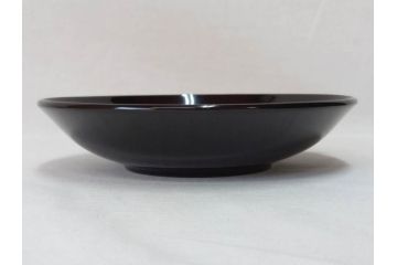 大正〜昭和初期　輪島塗　果物　蒔絵　それぞれ大胆に描かれた図柄が素敵な銘々皿5客セット(枇杷、葡萄、銀杏、石榴(柘榴)、桃、漆器、菓子器、和食器、中皿、和皿、木箱付き、袋付き)(R-072303)