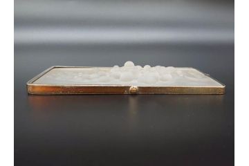 アンティーク　1920年代　レア　ルネ・ラリック(R.LALIQUE)　マスカット(葡萄)　珍しいデザインながらも取り入れやすいメニューホルダー(メニュー立て、メニュースタンド、ガラス、ギャルリーオルフェ(GALERIE ORPHEE)、案内、看板、箱付き)(R-072304)