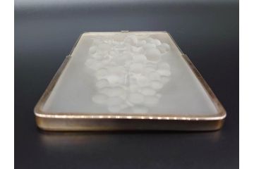 アンティーク　1920年代　レア　ルネ・ラリック(R.LALIQUE)　マスカット(葡萄)　珍しいデザインながらも取り入れやすいメニューホルダー(メニュー立て、メニュースタンド、ガラス、ギャルリーオルフェ(GALERIE ORPHEE)、案内、看板、箱付き)(R-072304)