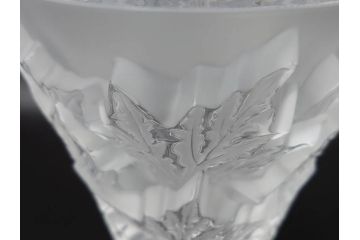 フランス　LALIQUE(ラリック)　シャンゼリゼ　クリスタル　繊細なデザインが輝きを放つフラワーベース(花瓶、花入、花器、ガラス、箱付き)(R-072308)