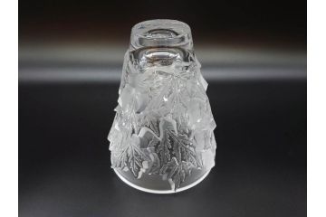 フランス　LALIQUE(ラリック)　シャンゼリゼ　クリスタル　繊細なデザインが輝きを放つフラワーベース(花瓶、花入、花器、ガラス、箱付き)(R-072308)
