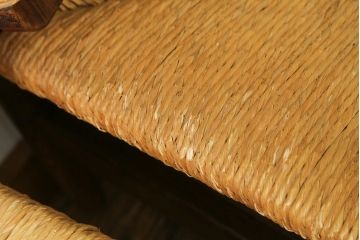 和製ビンテージ　松本民芸家具　ナラ材　アジアンテイストのお部屋におすすめなラッシチェア2脚セット(低椅子、ラウンジチェア、ダイニングチェア、椅子、イス、ヴィンテージ)(R-072327)