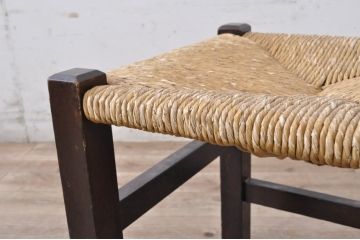 和製ビンテージ　松本民芸家具　アジアンテイストのお部屋におすすめのシンプルでお洒落なラッシチェア4脚セット(ダイニングチェア、椅子、イス、ヴィンテージ、バラ売り可能)(R-072334)