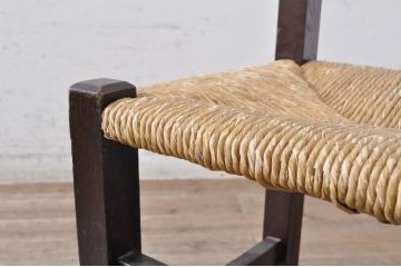 和製ビンテージ　松本民芸家具　アジアンテイストのお部屋におすすめのシンプルでお洒落なラッシチェア4脚セット(ダイニングチェア、椅子、イス、ヴィンテージ、バラ売り可能)(R-072334)