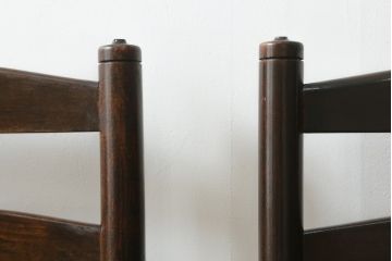 和製ビンテージ　松本民芸家具　ラダーバックがお洒落なラッシチェア4脚セット(ダイニングチェア、椅子、イス、ヴィンテージ)(R-072337)